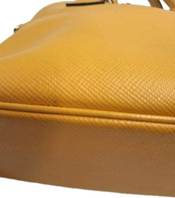 Prada Saffiano Leather Shoulder 2 Way Handbag Small Size Yellow Colour 💛
