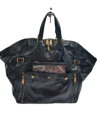YSL Saint Laurent Downtown Extra Large Size Tote Handbag Patent Leather Black .
