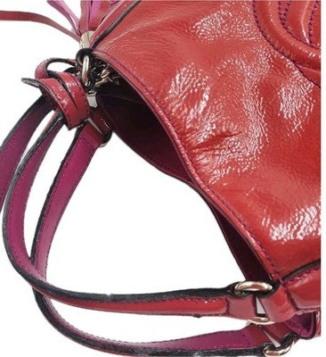 Gucci GG Soho Small Patent Leather Pink 2 Way Crossbody Shoulder Handbag.