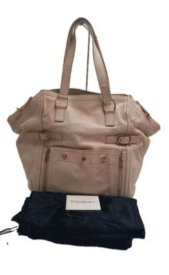 Saint Laurent YSL Downtown Tote Leather Shoulder Handbag Large Size Cream Colour