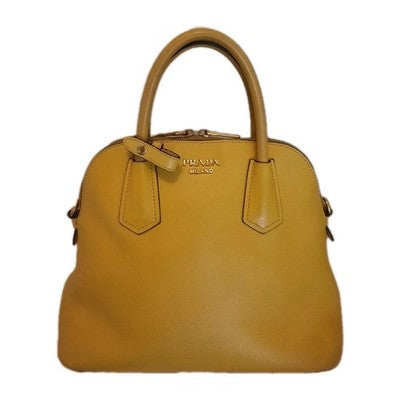 Prada Saffiano Leather Shoulder 2 Way Handbag Small Size Yellow Colour 💛