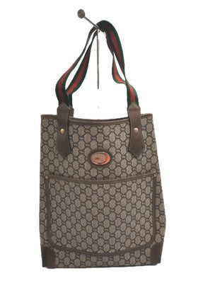 Gucci Cherry Plus Supreme  PVC  Vintage Tote Shoulder Handbag Medium Size. 