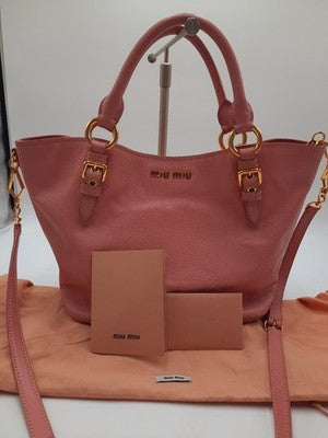 Miu Miu Madras Rosa Shoulder Medium 2 Way  Crossbody Handbag Golden Hardware. 
