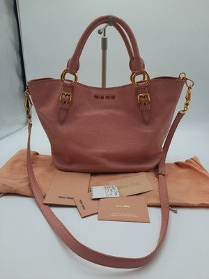 Miu Miu Madras Rosa Shoulder Medium 2 Way  Crossbody Handbag Golden Hardware. 