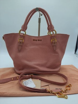 Miu Miu Madras Rosa Shoulder Medium 2 Way  Crossbody Handbag Golden Hardware. 