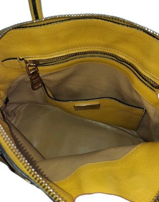Prada Saffiano Leather Shoulder 2 Way Handbag Small Size Yellow Colour 💛