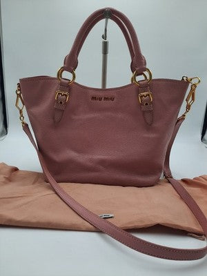 Miu Miu Madras Rosa Shoulder Medium 2 Way  Crossbody Handbag Golden Hardware. 
