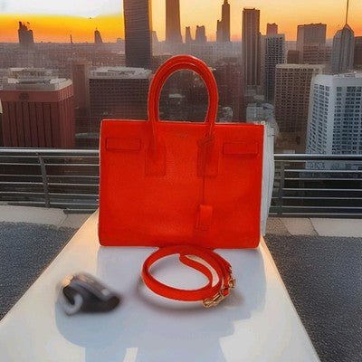 YSL Saint Laurent Sac De Jour 2 Way Orange Med Size Shoulder Handbag RRP 3500$. 