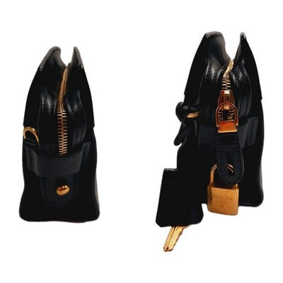 Prada Esplanade Lip Print Mini Black Crossbody Leather Shoulder Handbag. 