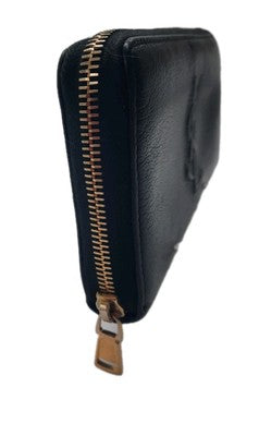 YSL Yves Saint Laurent Leather Zippy Zip Around Long Wallet Black Colour. 