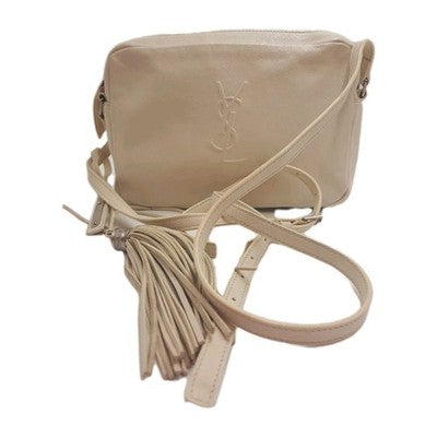 YSL Saint Laurent Lou Camera Shoulder Crossbody Handbag Small Size White Colour.