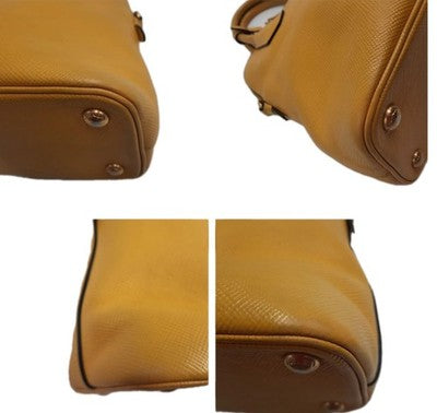 Prada Saffiano Leather Shoulder 2 Way Handbag Small Size Yellow Colour 💛