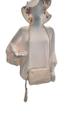YSL Saint Laurent Lou Camera Shoulder Crossbody Handbag Small Size White Colour.