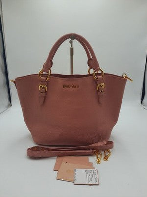 Miu Miu Madras Rosa Shoulder Medium 2 Way  Crossbody Handbag Golden Hardware. 