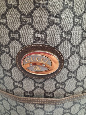 Gucci Cherry Plus Supreme  PVC  Vintage Tote Shoulder Handbag Medium Size. 