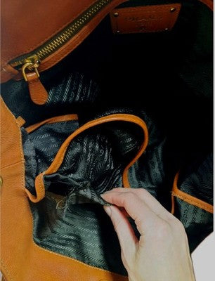 Prada Vitello Daino Shopping 2 Way Leather Handbag Large Size Rame Colour .