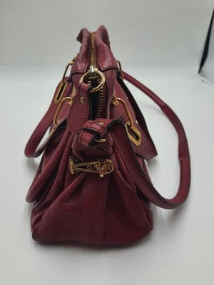 Chloe Paraty Bright Pink  Crossbody Shoulder Handbag Leather Large Size.