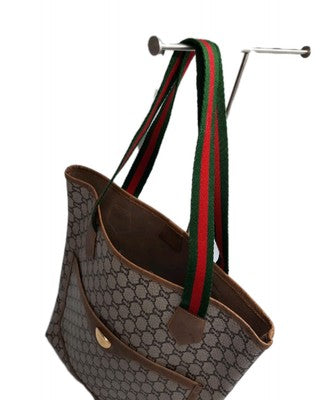 Gucci Cherry Supreme Plus Tote Shoulder Handbag PVC Medium Size. 