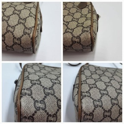 Gucci Supreme Plus Vintage Small PVC Leather Crossbody Shoulder Handbag Brown. 