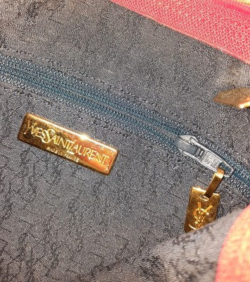 YSL Saint Laurent Rare Find Crossbody Handbag Red Colour Small Pebbled Leather .
