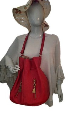 See By Chloe Bucket Leather Pink Colour Tassel Golden Hardware Medium Size.