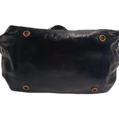 YSL Saint Laurent Downtown Extra Large Size Tote Handbag Patent Leather Black .