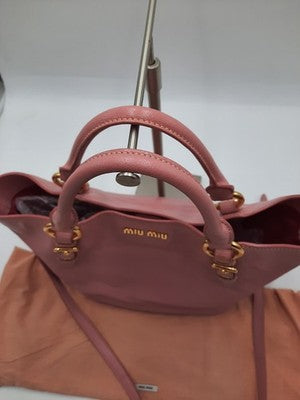 Miu Miu Madras Rosa Shoulder Medium 2 Way  Crossbody Handbag Golden Hardware. 