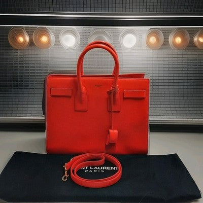 YSL Saint Laurent Sac De Jour 2 Way Orange Med Size Shoulder Handbag RRP 3500$. 