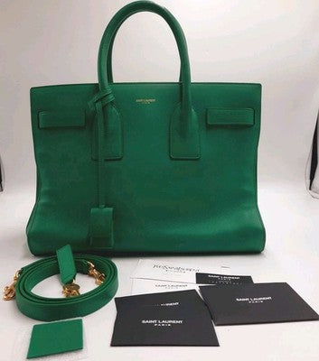 YSL Saint Laurent Sac De Jour 2 Way Green Med Size Shoulder Handbag RRP 3500$. 