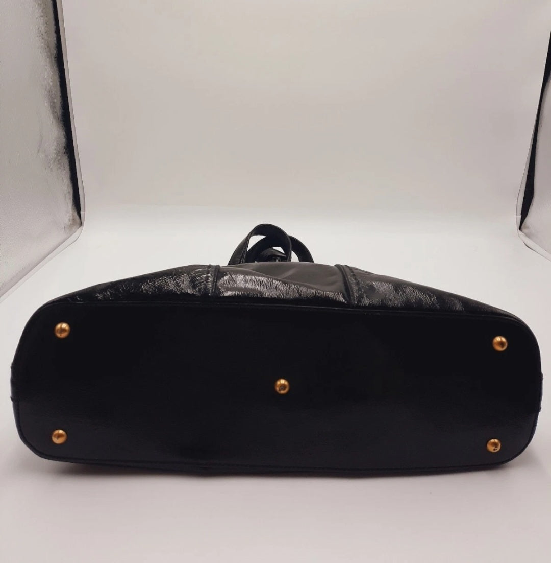 YSL Saint Laurent Muse Tote Patent Leather Handbag Large Black Color. SASHAANT