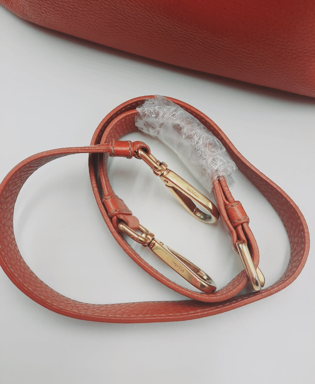 Prada Vitello Daino Shopping 2 Way Leather Handbag Large Size Rame Colour .