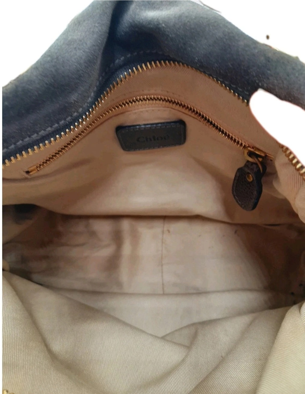 Chloe Paraty Brown Colour Crossbody Shoulder Handbag Suede Leather Large Size.