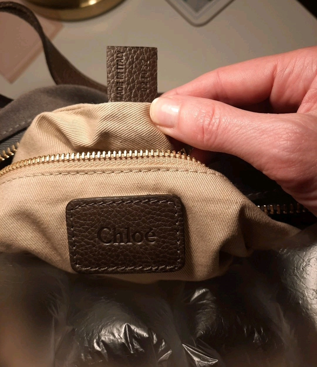 Chloe Paraty Brown Colour Crossbody Shoulder Handbag Suede Leather Large Size.