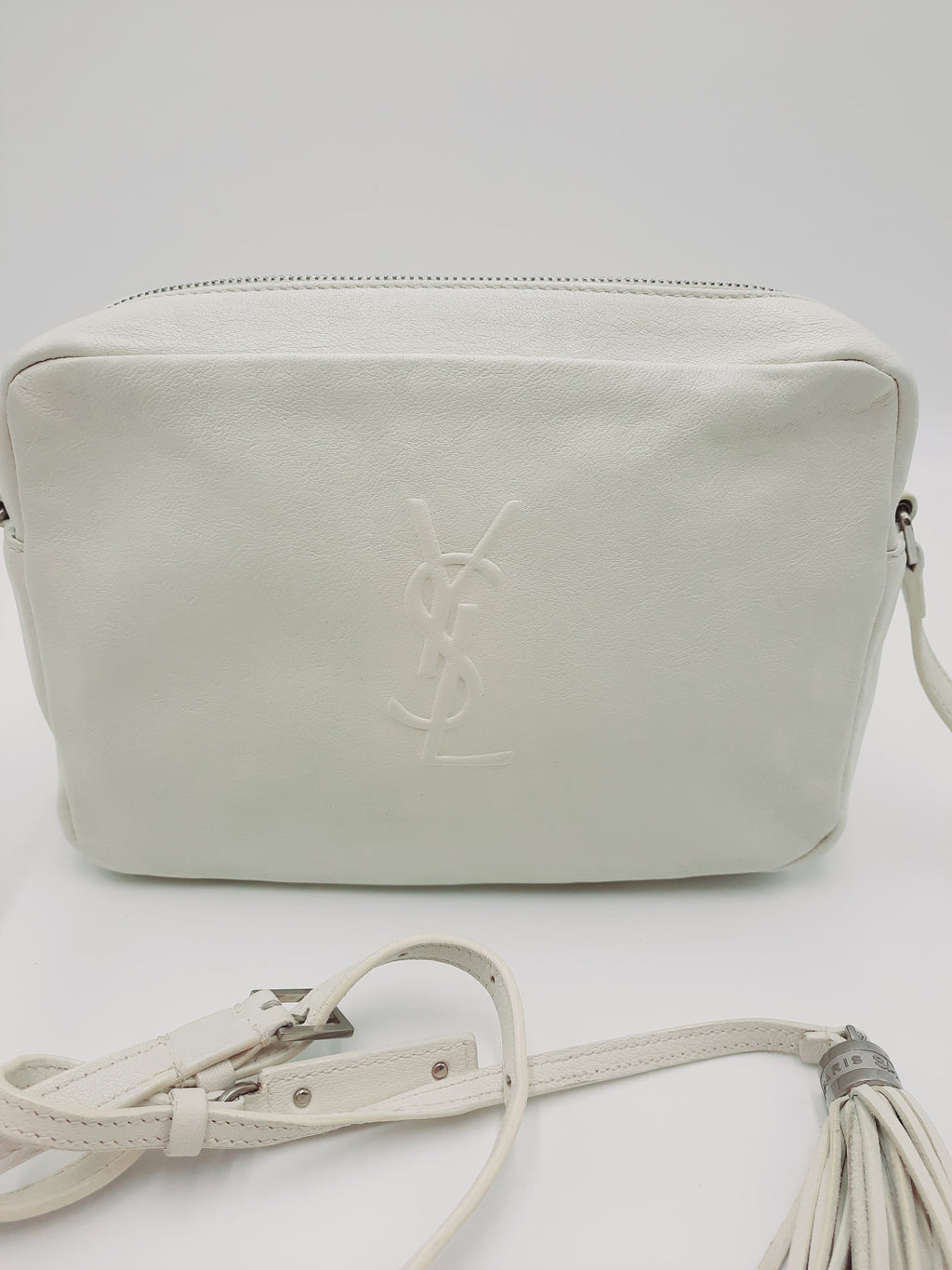YSL Saint Laurent Lou Camera Shoulder Crossbody Handbag Small Size White Colour. YSL Saint Laurent