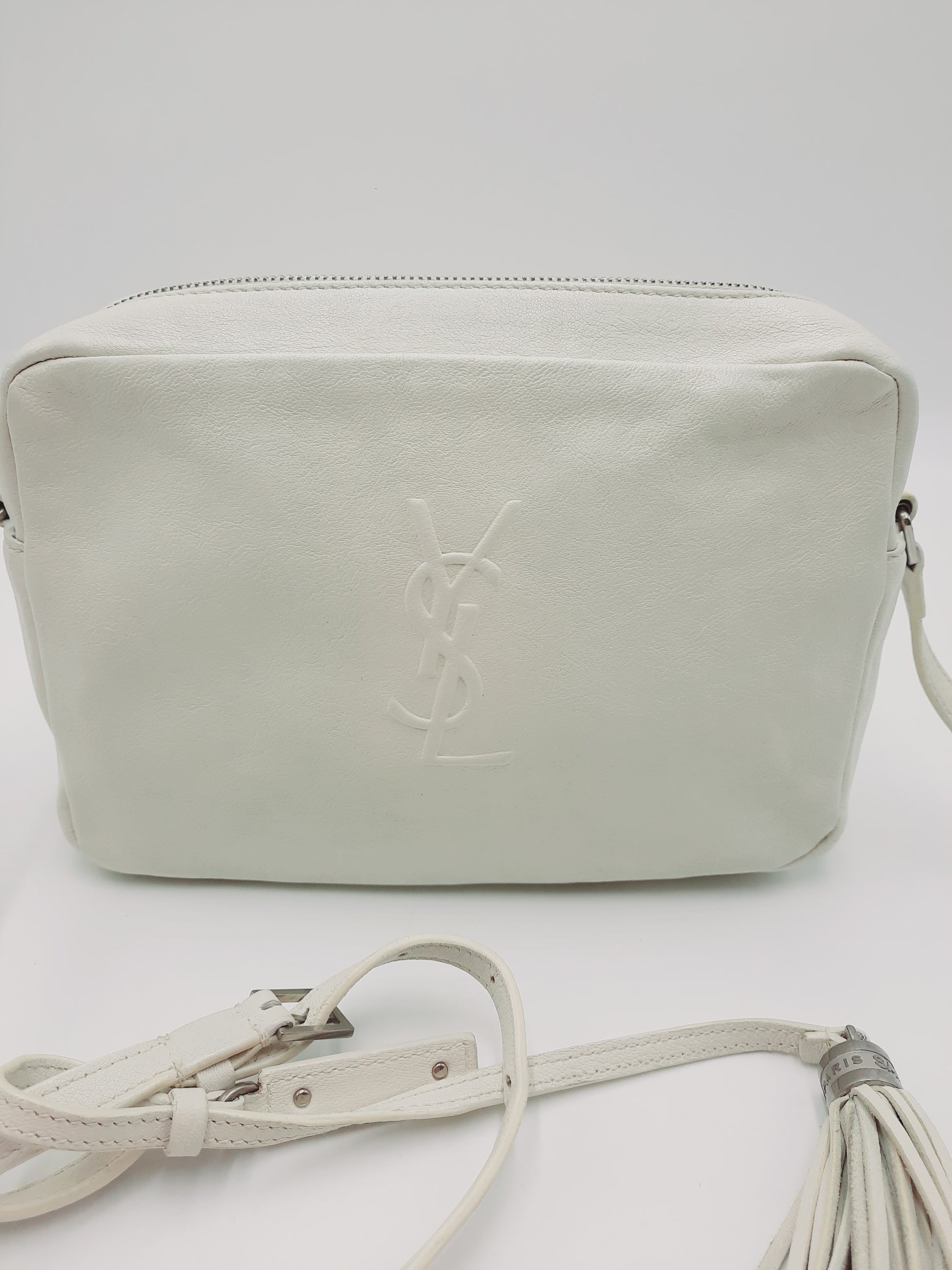 YSL Saint Laurent Lou Camera Shoulder Crossbody Handbag Small Size White Colour. YSL Saint Laurent